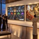 An art gallery overlooking Tokyo Tower, in Japan; pairing Herbert Sim’s Demonic and Satanic Intelligence artworks, contrasting the human costs of destructive optimization with dependence concealed within helpful technology.